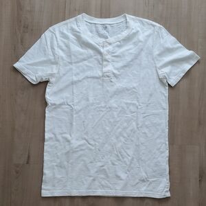 Men's White Henley Shirt